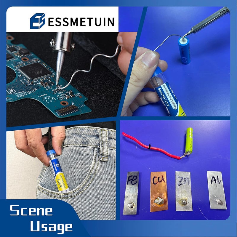 Essmetuin Store Special Core Solder Wire For Stainless Steel/Nickel Sheet/Zinc Flake/Copper/Iron Sheets/Aluminum Soldering, Multifunctional Core Solder Wire 1.0mm(0.04in) 1.4oz/2pack - Image 4
